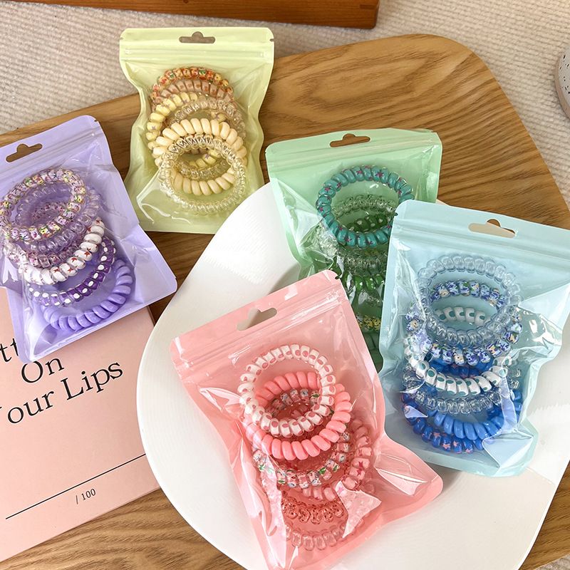 6PCS/Set Candy Colors Elastic Hair Bands Solid Color Women Girls Cute Scrunchies Hair Rope Ties Hair Accessoires Ponytail Holder