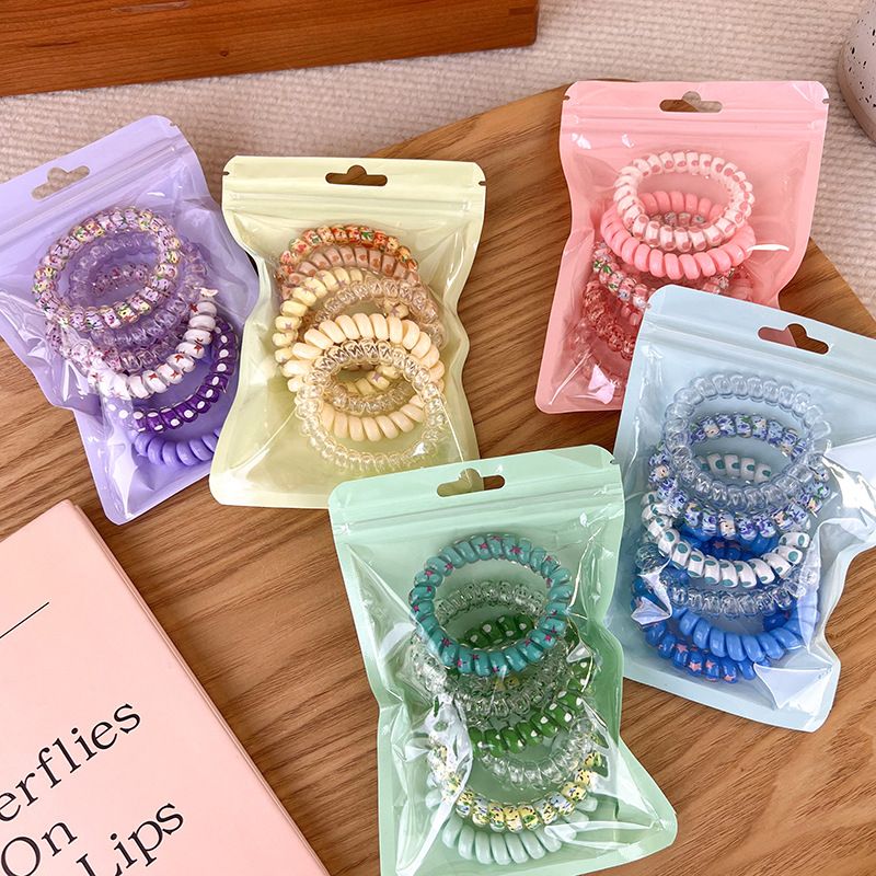 6PCS/Set Candy Colors Elastic Hair Bands Solid Color Women Girls Cute Scrunchies Hair Rope Ties Hair Accessoires Ponytail Holder