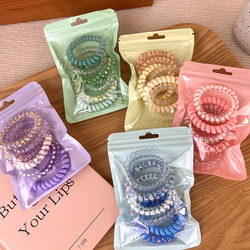 6PCS/Set Candy Colors Elastic Hair Bands Solid Color Women Girls Cute Scrunchies Hair Rope Ties Hair Accessoires Ponytail Holder