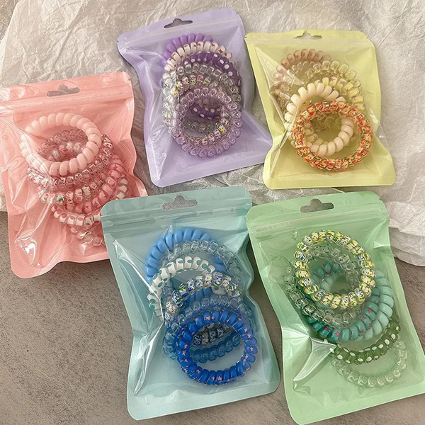 6PCS/Set Candy Colors Elastic Hair Bands Solid Color Women Girls Cute Scrunchies Hair Rope Ties Hair Accessoires Ponytail Holder