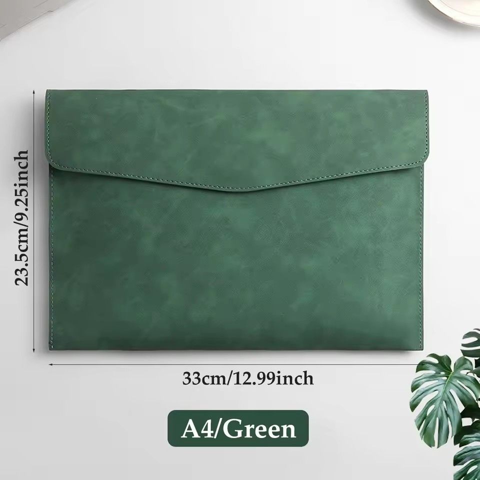 1PC Leather A4 File Bag Waterproof Wear-resistant Ultra-large Capacity Folder Business Office School File Storage Supplies