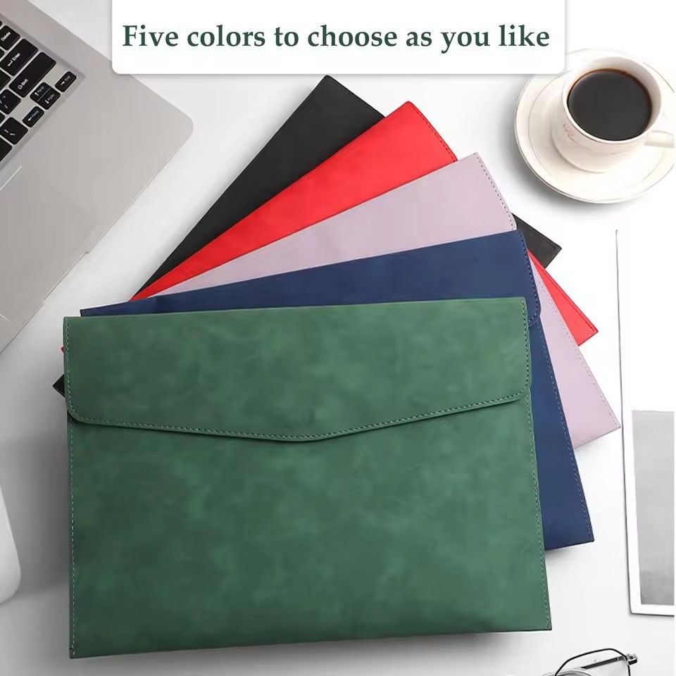1PC Leather A4 File Bag Waterproof Wear-resistant Ultra-large Capacity Folder Business Office School File Storage Supplies
