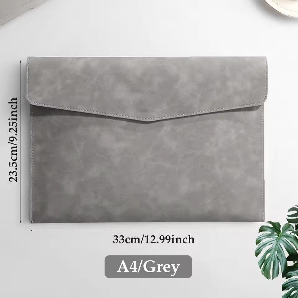 1PC Leather A4 File Bag Waterproof Wear-resistant Ultra-large Capacity Folder Business Office School File Storage Supplies