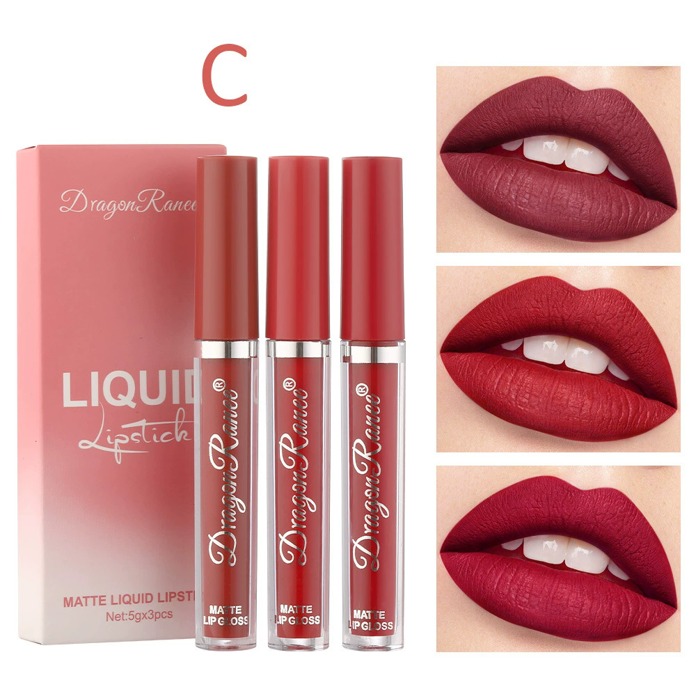 3PCS Lipstick Set Make Up For Women Beauty Cosmetics Lip Gloss Waterproof Long lasting Lip Tint Stain Korean Makeup