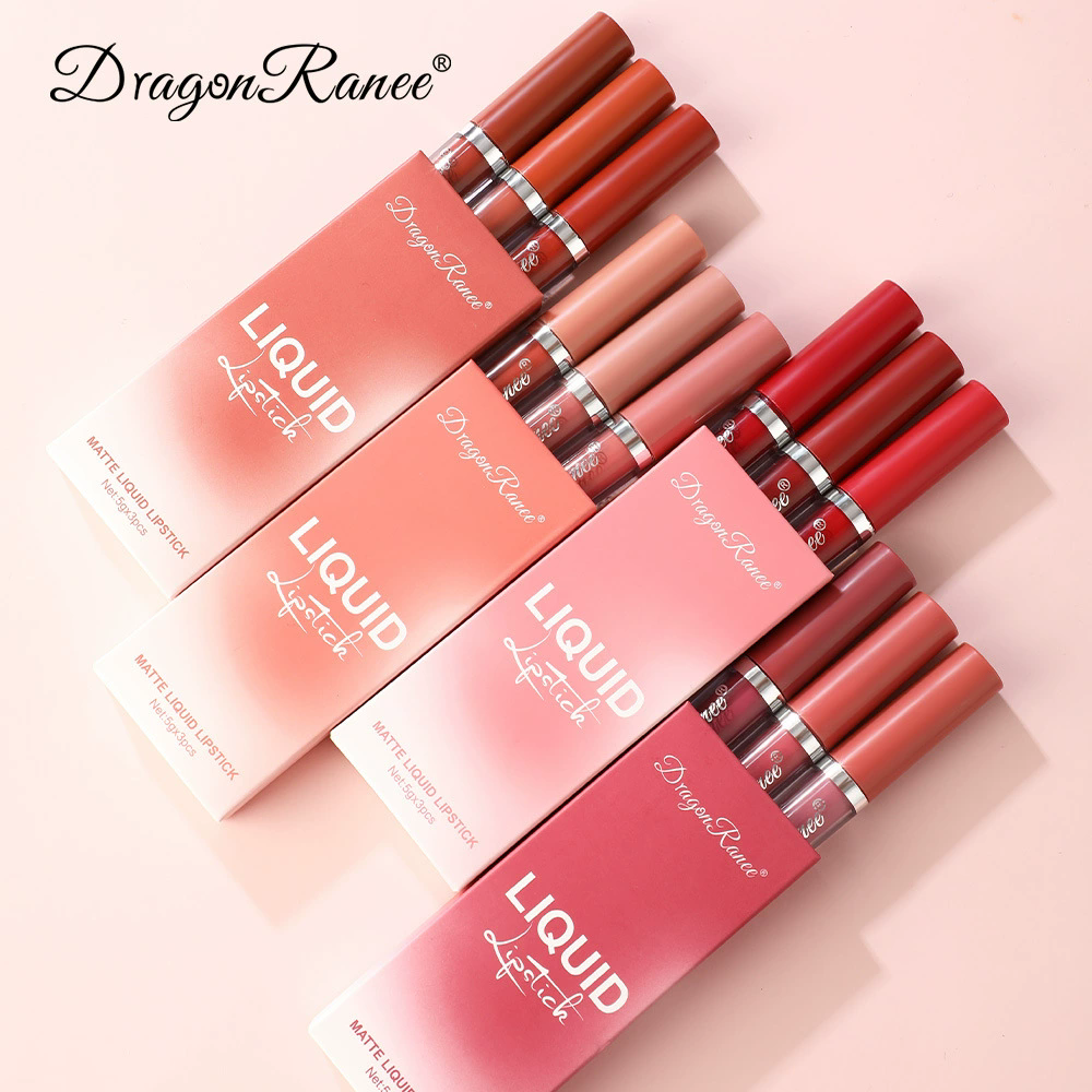 3PCS Lipstick Set Make Up For Women Beauty Cosmetics Lip Gloss Waterproof Long lasting Lip Tint Stain Korean Makeup
