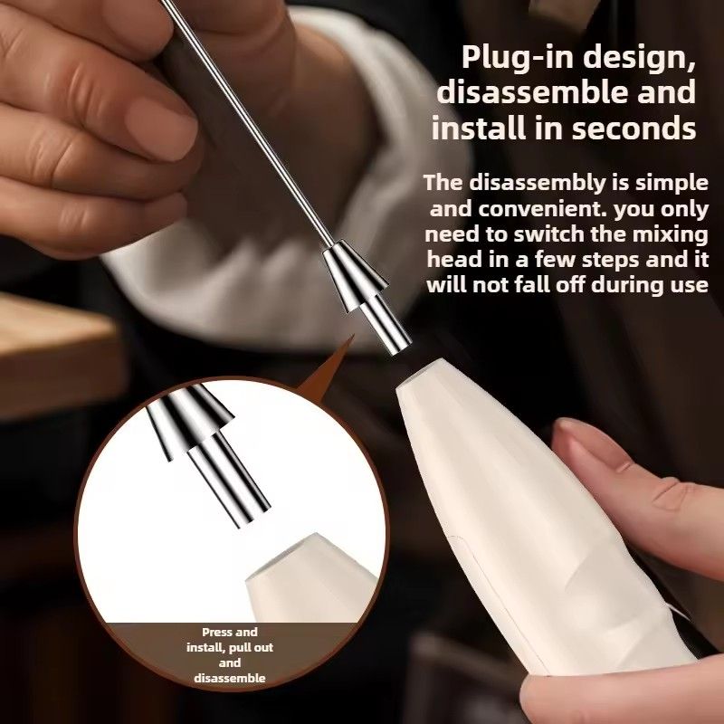 1PC  Handheld Foam Maker For Latte Mini Whisk Coffee Cappuccino Frappe Matcha Hot Chocolate Egg Beater Electric Mixer