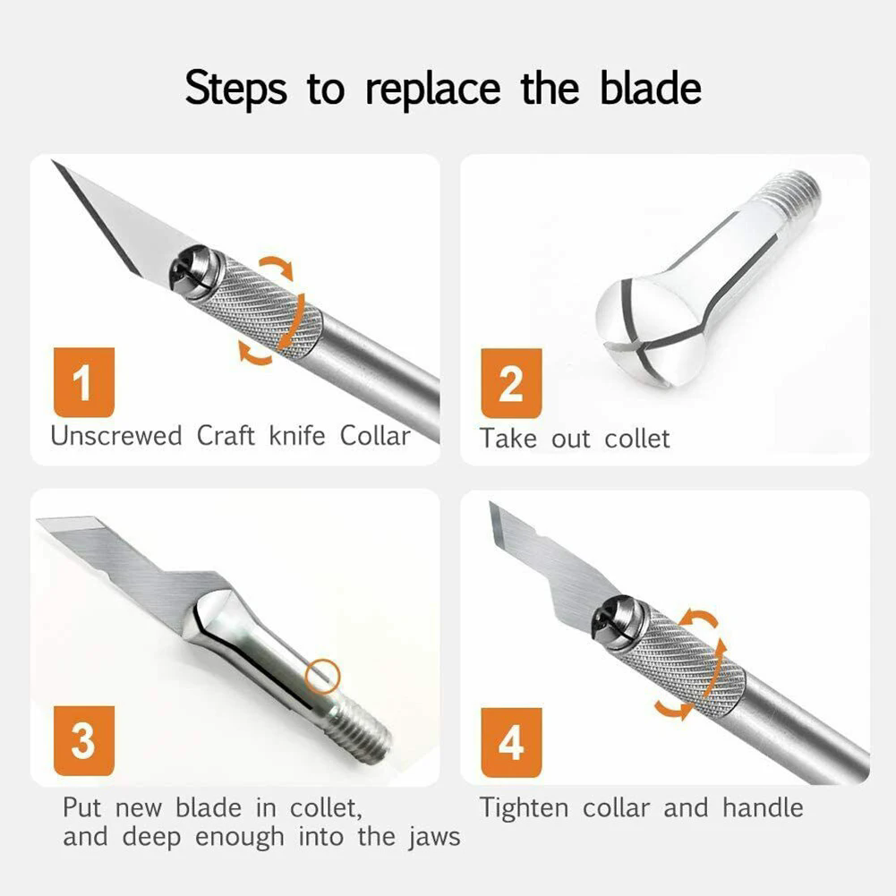1PC  Aluminum Alloy Wood Cutter Knifes Carve Tool Sculpture Utility Engrave Sharp Metal Scalpel Woodcarve Blade