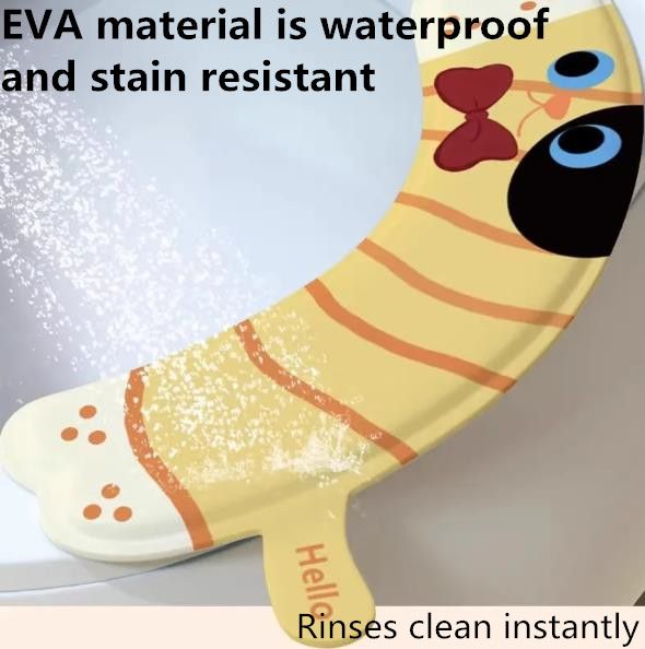 1Pair  Cartoon Toilet Seat Cover Mat Warm Soft Toilet Cover Seat Lid Pad Bathroom Closestool Protector Bathroom Accessories Set