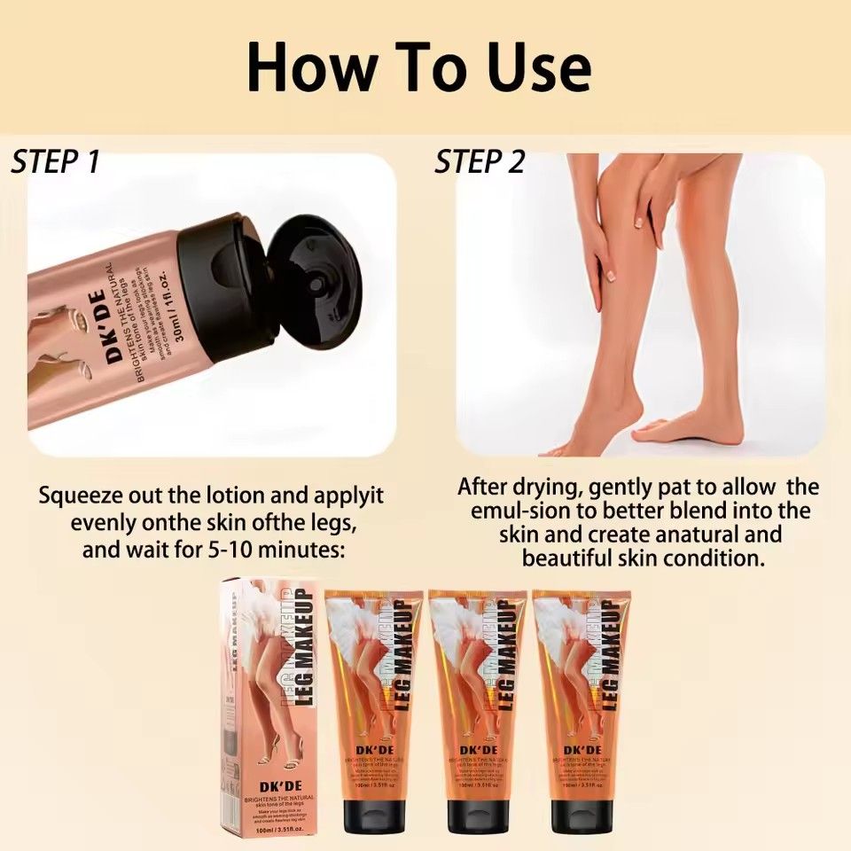 1PCWaterproof Leg Foundation Makeup Bronze Highlighter High Coverage Concealer Smoother Legs High-capacity Leg Makeup Base Woman