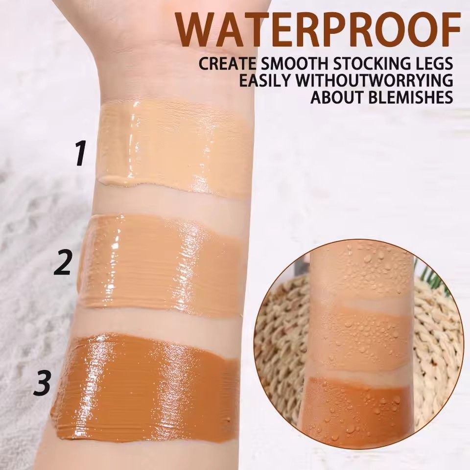 1PCWaterproof Leg Foundation Makeup Bronze Highlighter High Coverage Concealer Smoother Legs High-capacity Leg Makeup Base Woman