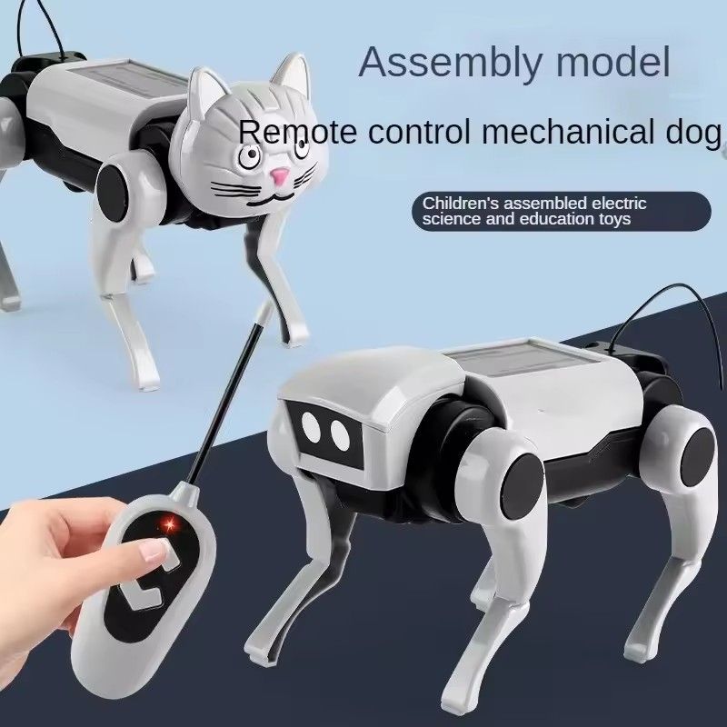 1PCRobot Children's Remote Control Mechanical Dog Toy Science Teaching Diy Assembling Model Electric Set Toys for Boys Kids Gift