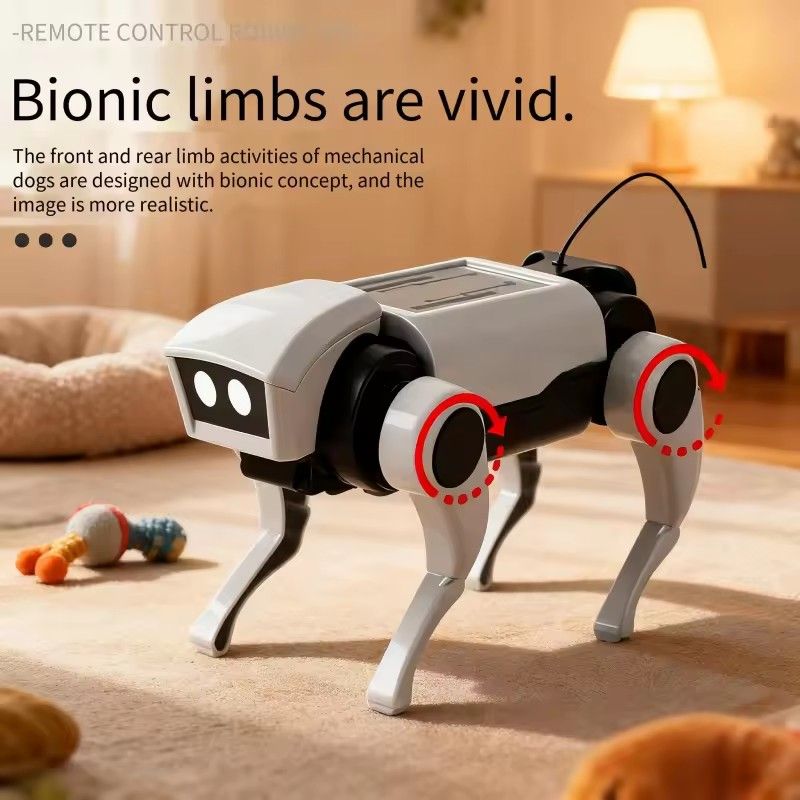 1PCRobot Children's Remote Control Mechanical Dog Toy Science Teaching Diy Assembling Model Electric Set Toys for Boys Kids Gift