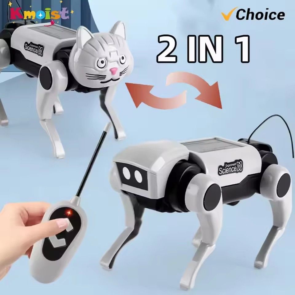 1PCRobot Children's Remote Control Mechanical Dog Toy Science Teaching Diy Assembling Model Electric Set Toys for Boys Kids Gift