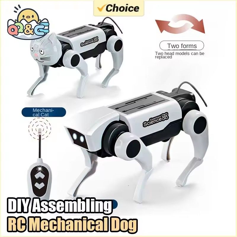 1PCRobot Children's Remote Control Mechanical Dog Toy Science Teaching Diy Assembling Model Electric Set Toys for Boys Kids Gift