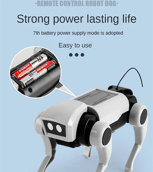 1PCRobot Children's Remote Control Mechanical Dog Toy Science Teaching Diy Assembling Model Electric Set Toys for Boys Kids Gift