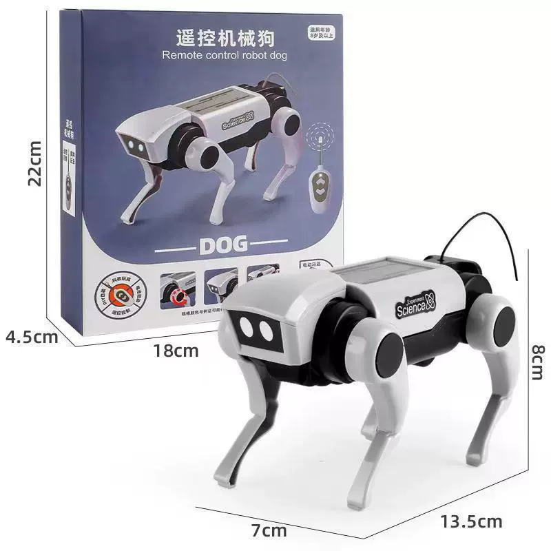 1PCRobot Children's Remote Control Mechanical Dog Toy Science Teaching Diy Assembling Model Electric Set Toys for Boys Kids Gift