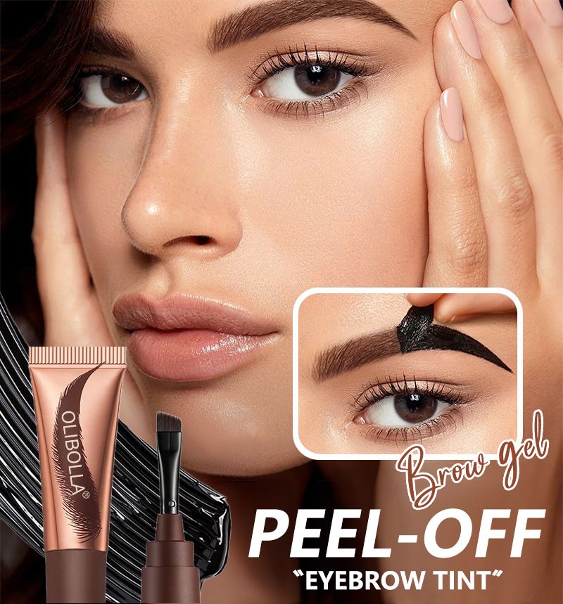 1PC 2In1 Last UpTo 5Day Tear-off Eyebrow Dyeing Cream With Brush-Waterproof Film-form Natural Wild Eyebrow Makeup Semi-permanent