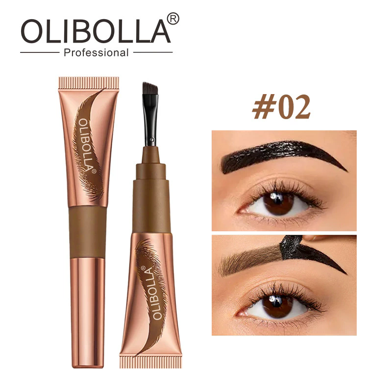 1PC 2In1 Last UpTo 5Day Tear-off Eyebrow Dyeing Cream With Brush-Waterproof Film-form Natural Wild Eyebrow Makeup Semi-permanent