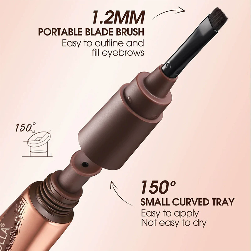 1PC 2In1 Last UpTo 5Day Tear-off Eyebrow Dyeing Cream With Brush-Waterproof Film-form Natural Wild Eyebrow Makeup Semi-permanent