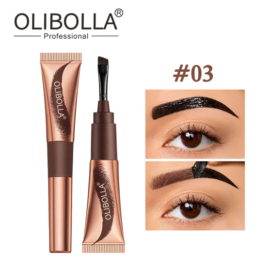 1PC 2In1 Last UpTo 5Day Tear-off Eyebrow Dyeing Cream With Brush-Waterproof Film-form Natural Wild Eyebrow Makeup Semi-permanent