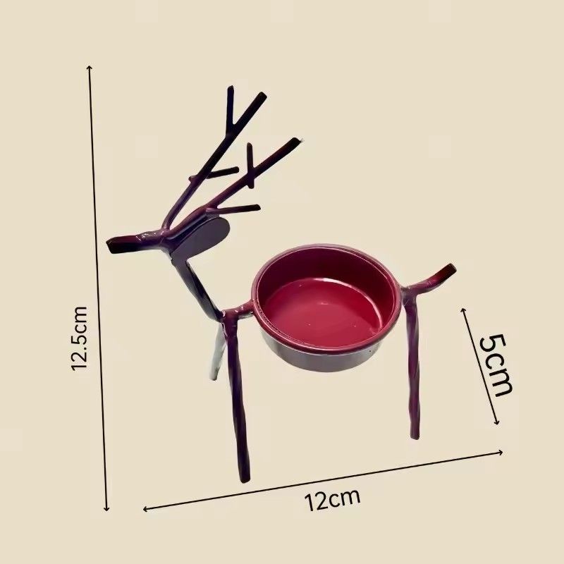 1PC  Christmas Decorations Candle Holder Ideas Black Deer Candle Holder Wrought Iron Candle Holder Restaurant Ornaments