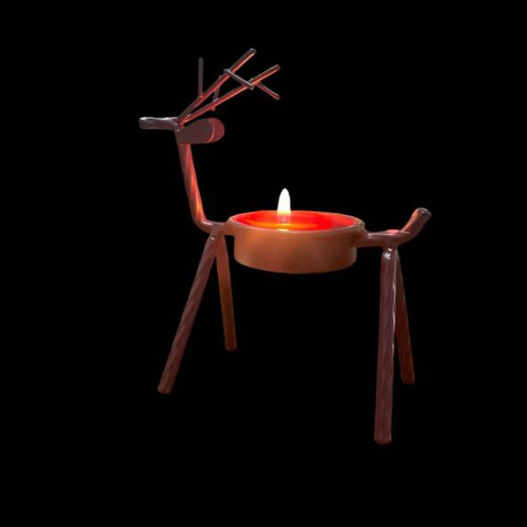 1PC  Christmas Decorations Candle Holder Ideas Black Deer Candle Holder Wrought Iron Candle Holder Restaurant Ornaments