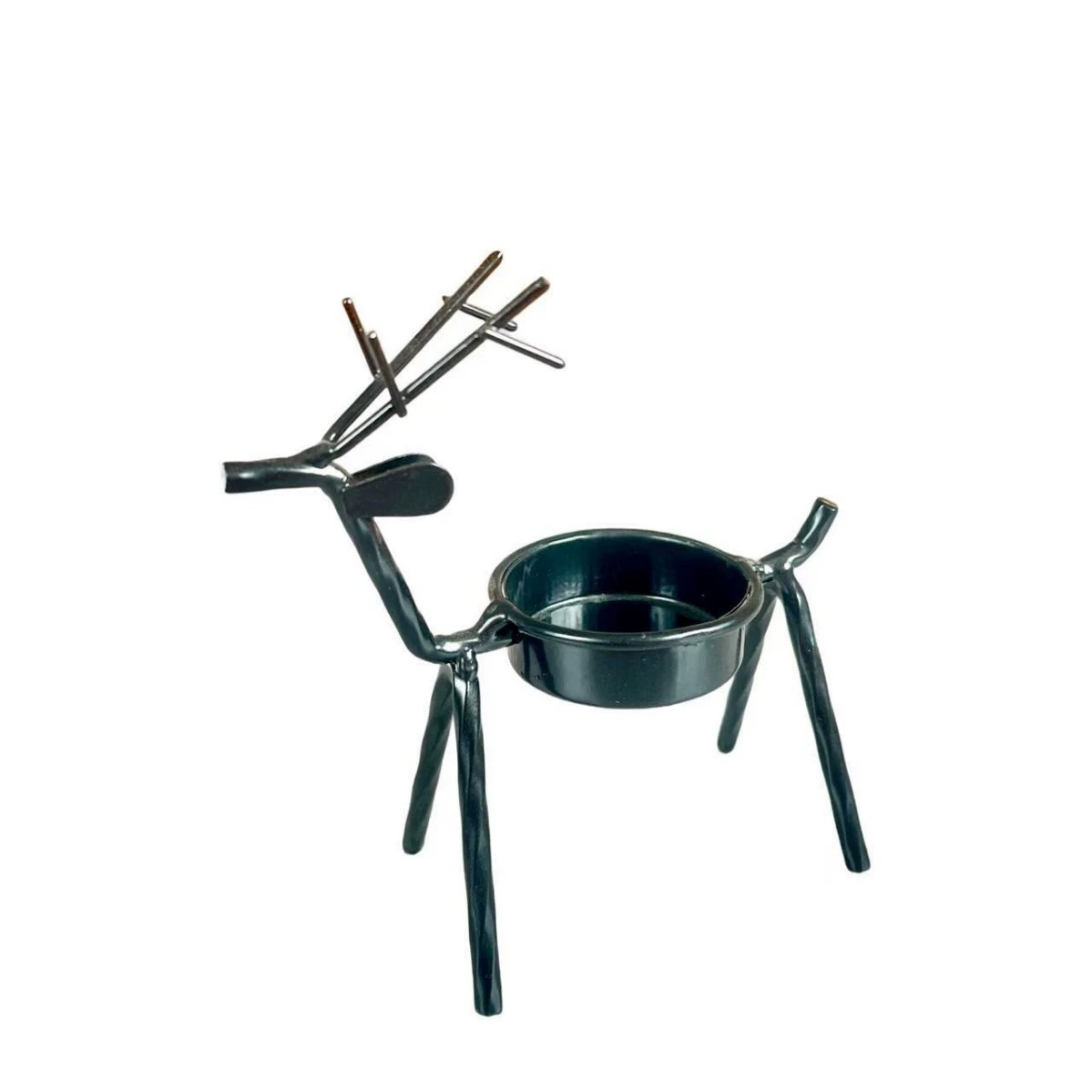 1PC  Christmas Decorations Candle Holder Ideas Black Deer Candle Holder Wrought Iron Candle Holder Restaurant Ornaments