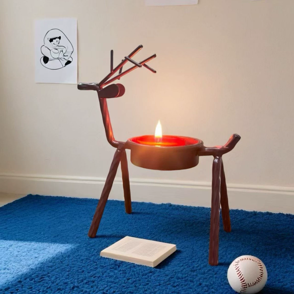 1PC  Christmas Decorations Candle Holder Ideas Black Deer Candle Holder Wrought Iron Candle Holder Restaurant Ornaments