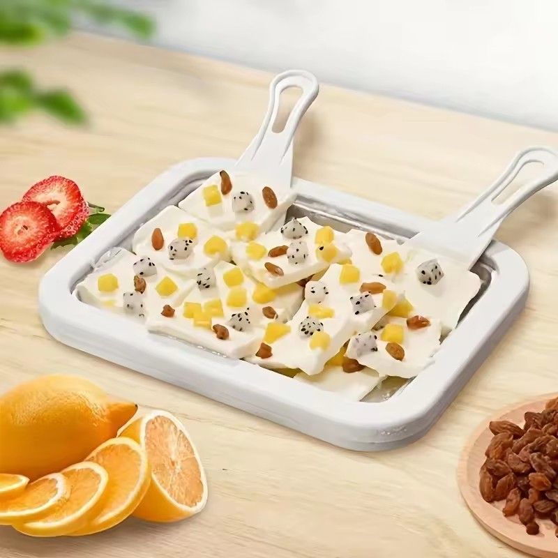 1 set of ice cream machine, household small stir fry yogurt machine, non plug DIY stir fry tray, household kitchen tools