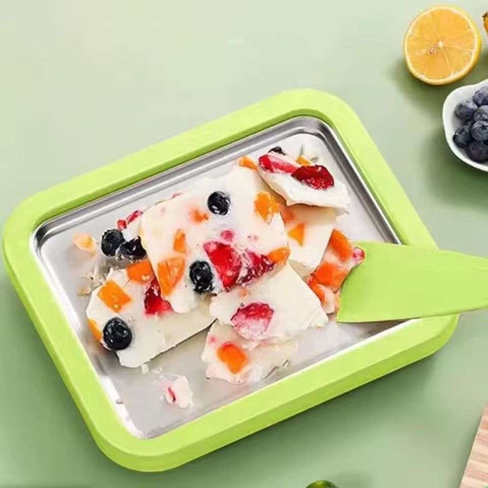 1 set of ice cream machine, household small stir fry yogurt machine, non plug DIY stir fry tray, household kitchen tools