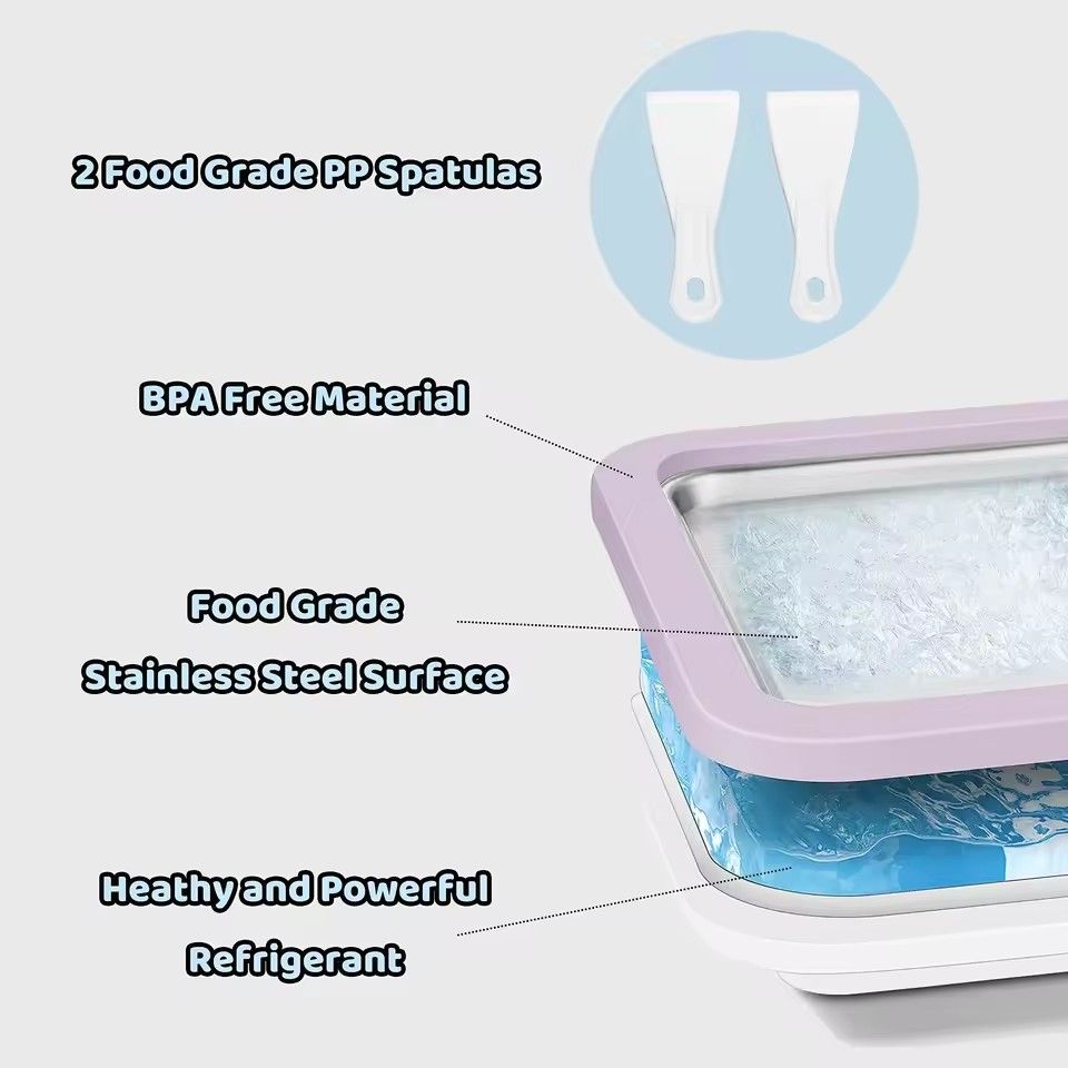 1 set of ice cream machine, household small stir fry yogurt machine, non plug DIY stir fry tray, household kitchen tools