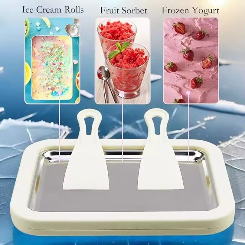 1 set of ice cream machine, household small stir fry yogurt machine, non plug DIY stir fry tray, household kitchen tools