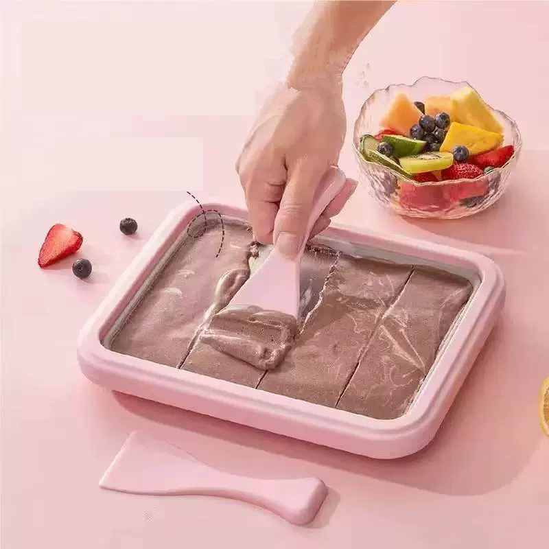 1 set of ice cream machine, household small stir fry yogurt machine, non plug DIY stir fry tray, household kitchen tools