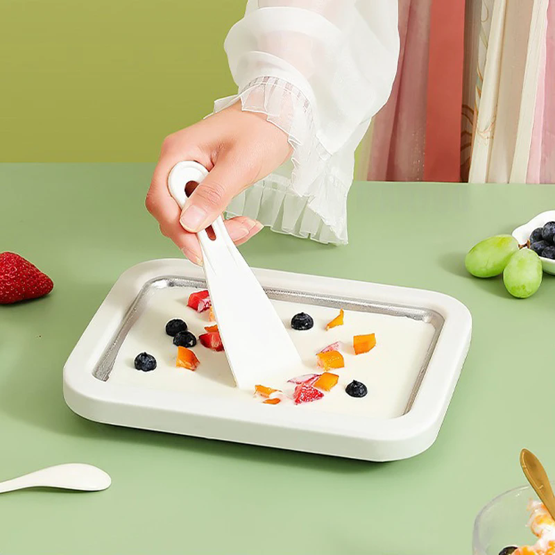 1 set of ice cream machine, household small stir fry yogurt machine, non plug DIY stir fry tray, household kitchen tools