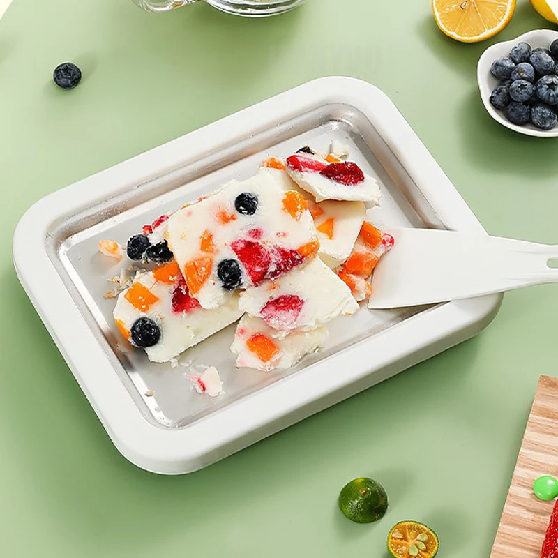 1 set of ice cream machine, household small stir fry yogurt machine, non plug DIY stir fry tray, household kitchen tools