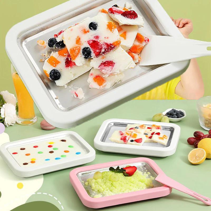 1 set of ice cream machine, household small stir fry yogurt machine, non plug DIY stir fry tray, household kitchen tools