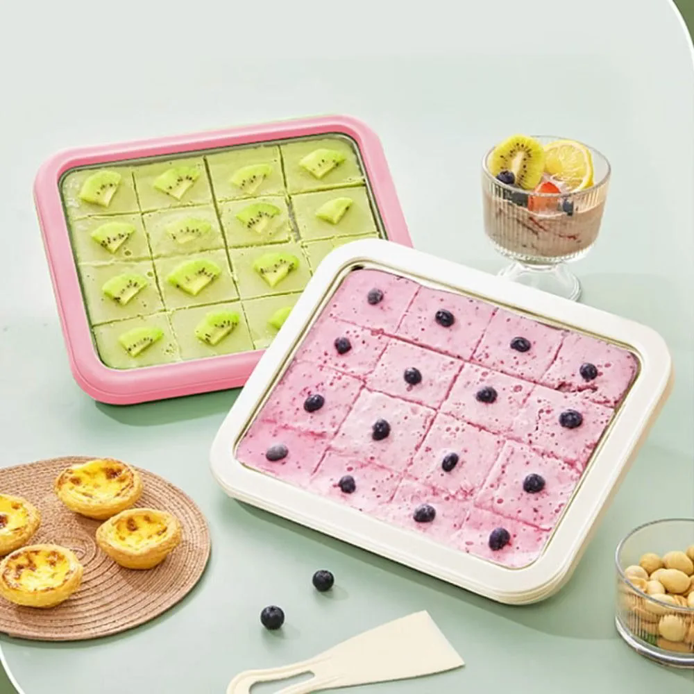 1 set of ice cream machine, household small stir fry yogurt machine, non plug DIY stir fry tray, household kitchen tools