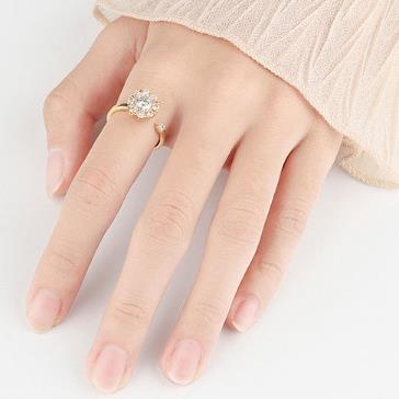 1PC  Fashion  Ring Anxiety for Women Multiple Crystal Flower Plant Finger Ring Girls Rotate Anti Stress Wedding Jewelry