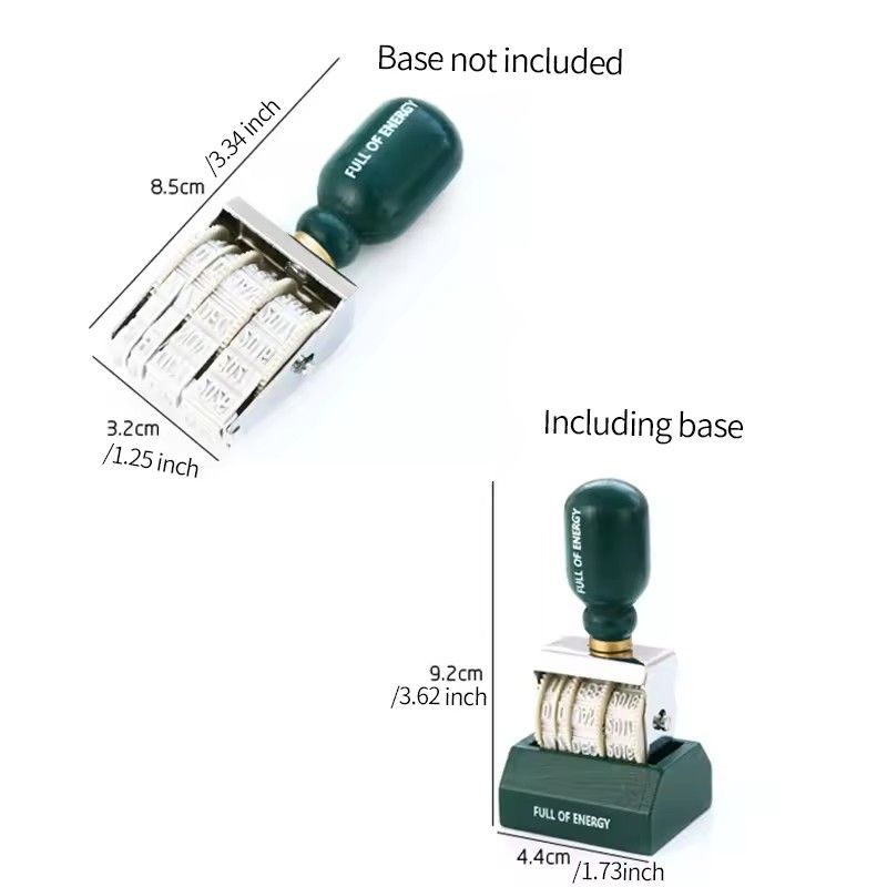 1PC vintage date digital postmark stamp decoration wooden handle rotating stamp scrapbook DIY craft stamp