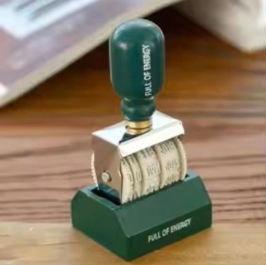 1PC vintage date digital postmark stamp decoration wooden handle rotating stamp scrapbook DIY craft stamp