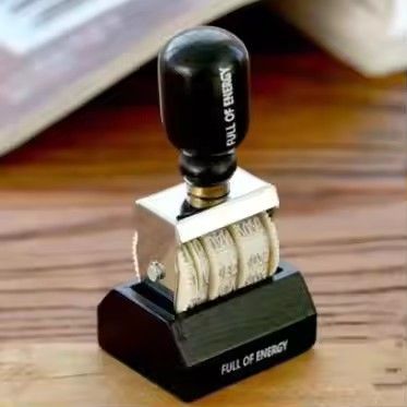 1PC vintage date digital postmark stamp decoration wooden handle rotating stamp scrapbook DIY craft stamp