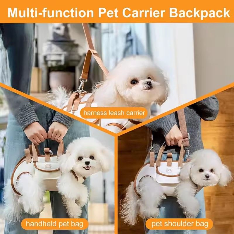 1PC   Hands Free Cat Dog Carrier Backpack Portable Breathable Outdoor Pet Bag Crossbody Travel Carrier with Ventilated Pet Space