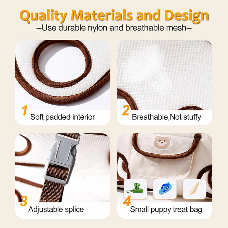 1PC   Hands Free Cat Dog Carrier Backpack Portable Breathable Outdoor Pet Bag Crossbody Travel Carrier with Ventilated Pet Space