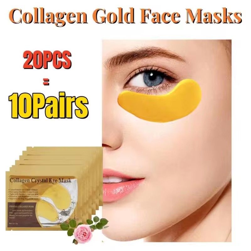 10 Pcs Crystal Collagen Gold Eye Mask Anti-Aging Dark Circles Acne Beauty Patches for Eye Skin Care Korean Cosmetics