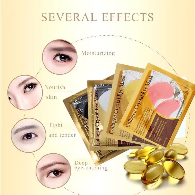 10 Pcs Crystal Collagen Gold Eye Mask Anti-Aging Dark Circles Acne Beauty Patches for Eye Skin Care Korean Cosmetics