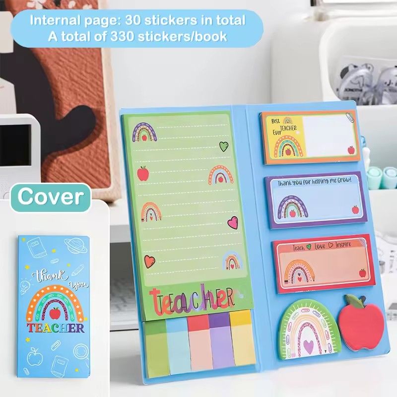 1PC  English Teacher's Sticky Note N Times Can Be Torn Cartoon Color Combination Special-Shaped Student Notes