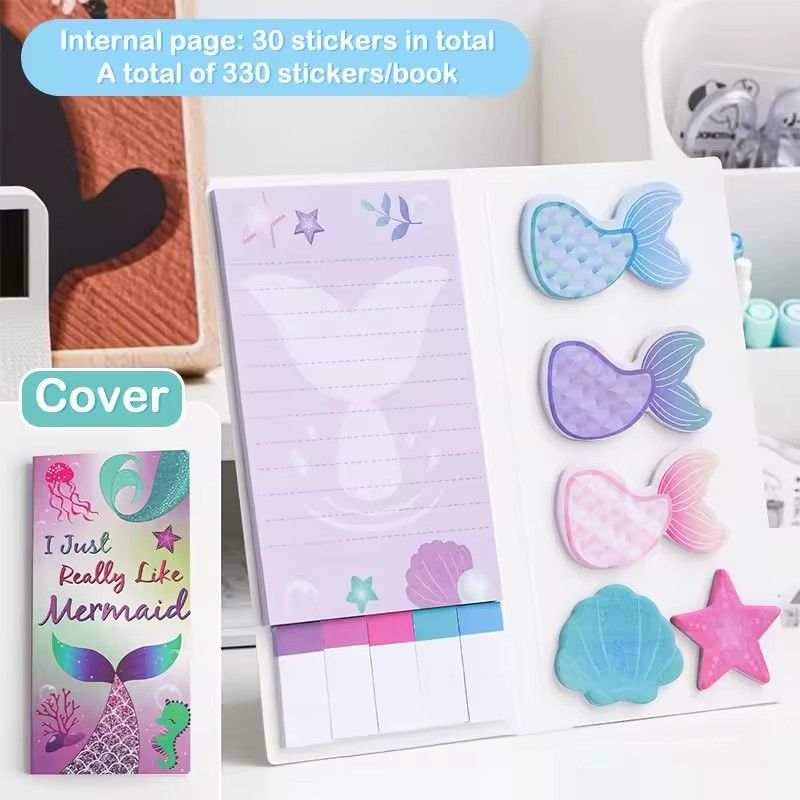 1PC  English Teacher's Sticky Note N Times Can Be Torn Cartoon Color Combination Special-Shaped Student Notes