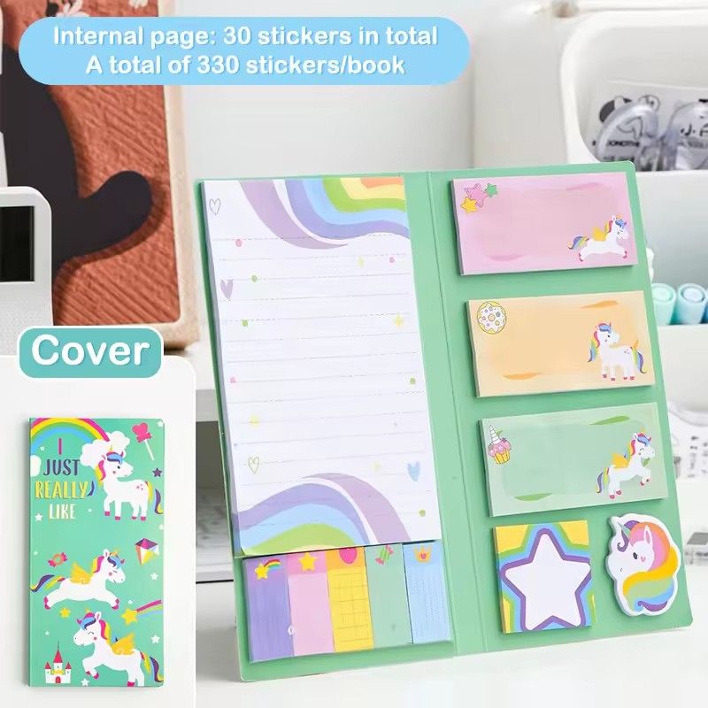 1PC  English Teacher's Sticky Note N Times Can Be Torn Cartoon Color Combination Special-Shaped Student Notes