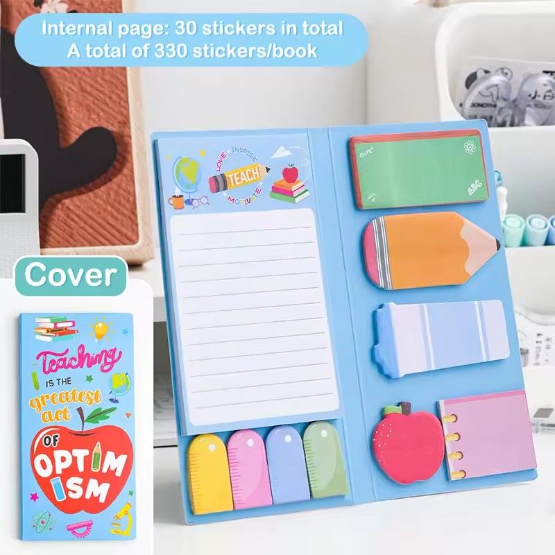1PC  English Teacher's Sticky Note N Times Can Be Torn Cartoon Color Combination Special-Shaped Student Notes