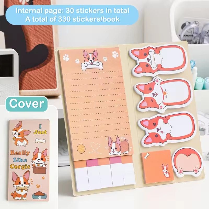 1PC  English Teacher's Sticky Note N Times Can Be Torn Cartoon Color Combination Special-Shaped Student Notes